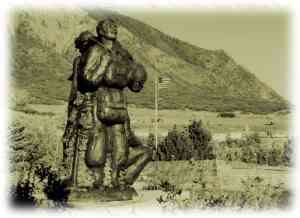 Memorial at Glenwood Springs - bronze by Joyce Killebrew