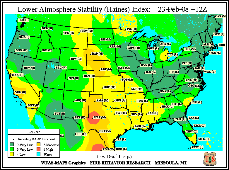 Haines Index map