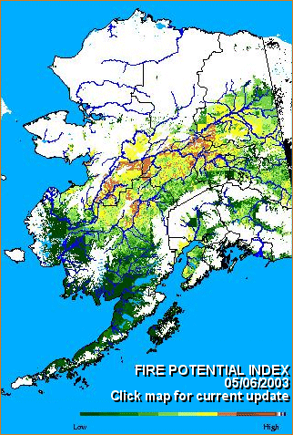 Click for updated Alaska fire potential map