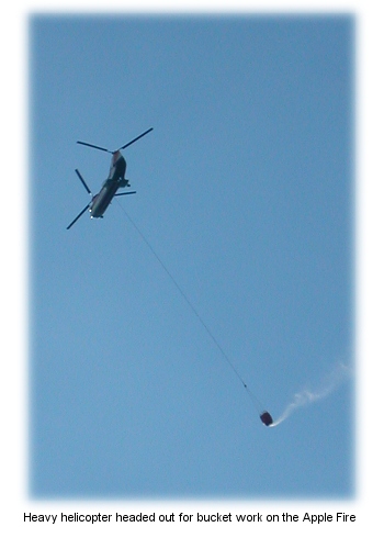 Heavy helicopter on the Apple Fire