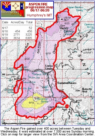 Progression map of the Aspen Fire