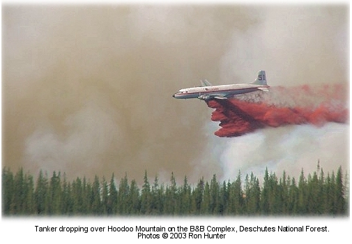 Airtanker dropping on the B&B Complex, Ron Hunter photo