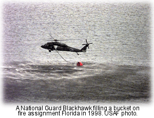 Blackhawk dipping water in Florida in 1998