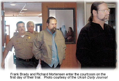 Richard Mortensen and Frank Brady enter the courtroom