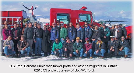 Rep. Cubin and firefighters