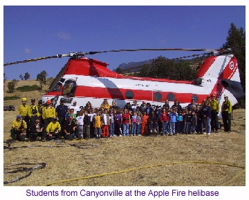 Canyonville students at the helibase