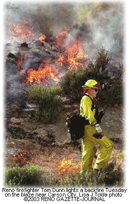 Fire near Carson City