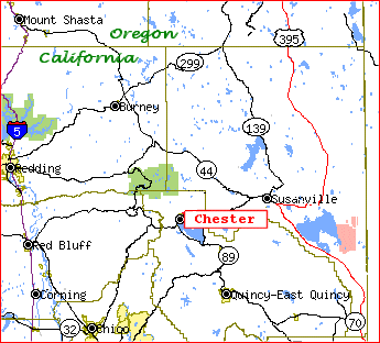 Map showing Chester