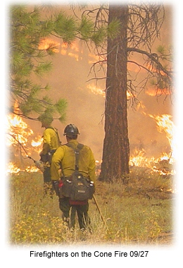 Firefighters on the Cone Fire