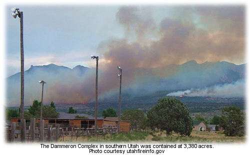 Dammeron Fire in southern Utah