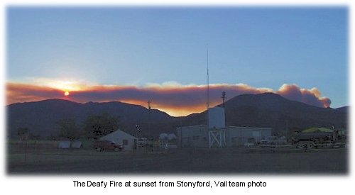 Deafy fire at sunset