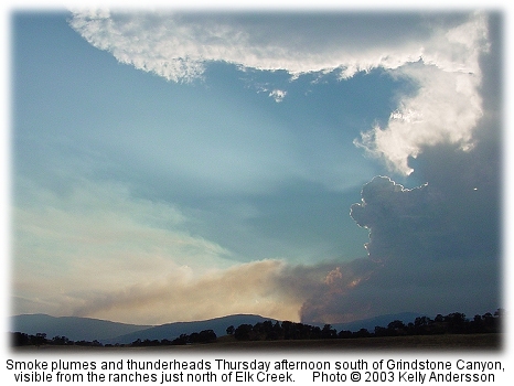 Plumes visible from ranches north of Elk Creek