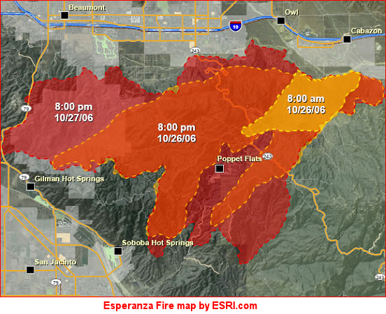 Esperanza Fire map