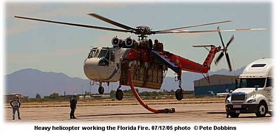 Heavy helicopter on the Florida Fire