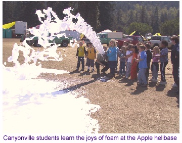 Canyonville students at the helibase