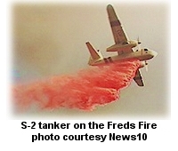 S-2 tanker on the Freds Fire