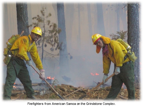 American Samoan firefighters on the Grindstone