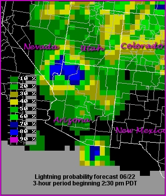 Lightning probability map