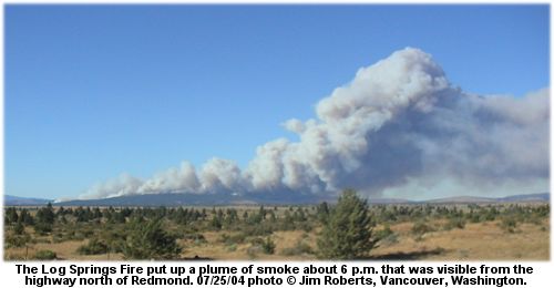 Log Springs Fire smoke plume