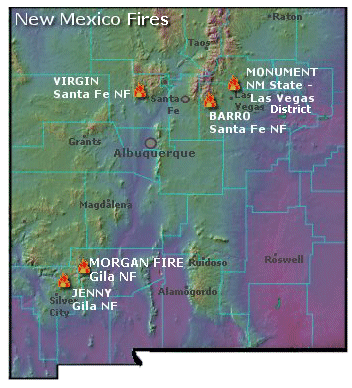 New Mexico fire map