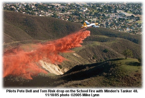 Tanker 48 drops on the School Fire