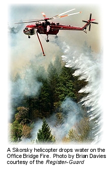 Sikorsky dropping on the Office Bridge Fire