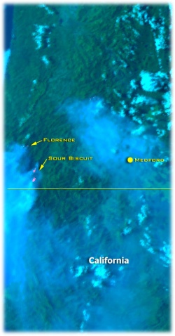 Satellite shot of smoke - click to enlarge.