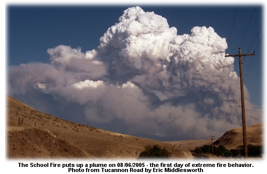 smoke plume from the School Fire