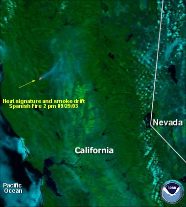 Satellite shot yesterday of Spanish Fire