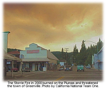 Storrie Fire threatens the town of Greenville