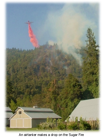 Tanker drop on the Sugar Fire