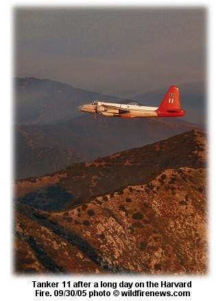 Tanker 11 on the Harvard Fire