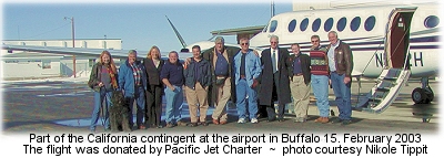 California contingent at the airport in Buffalo