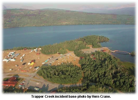 Trapper Creek fire camp