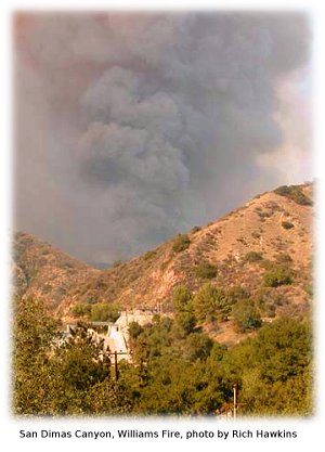 San Dimas canyon smoke plume