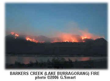 Barkers Creek Fire in New South Wales