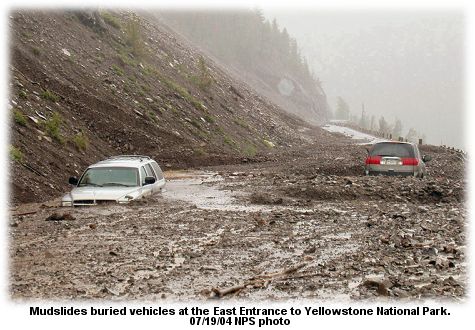 Mudslide at Yellowstone Park